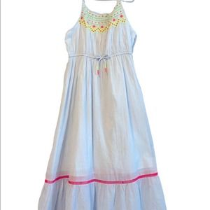 Cat and Jack Blue Striped Sundress/Neon Detail Size Large